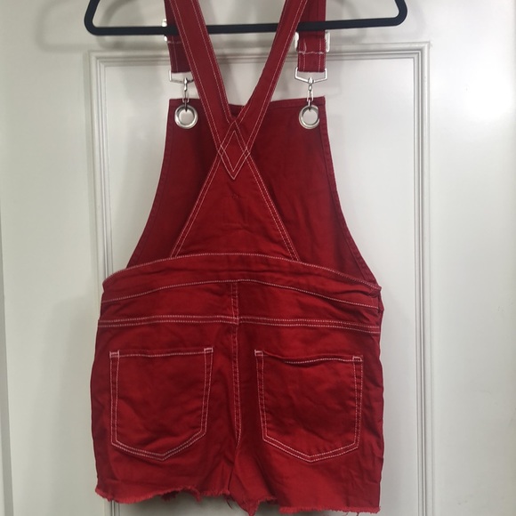 Wild Fable red shortalls with utility pockets. - Picture 4 of 9